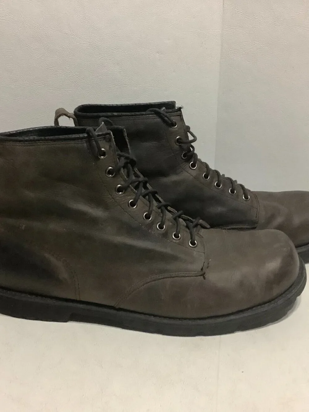 The Brookland Boot Co Roughlands Boots Leather Brown Gumlite Soles Size 11 USA